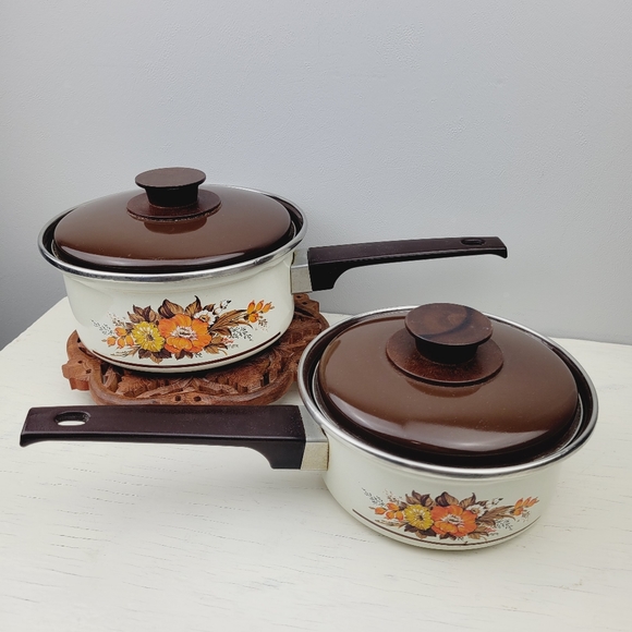 Gorica Enamel Saucepan Pots Vintage Baking Pans - Picture 3 of 16